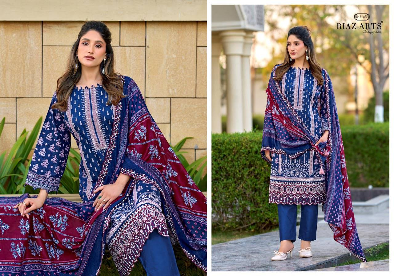 Bin Saeed Vol 16 By RIAZ ARTS 1001 To 1006 Series Pakistani Suits Ethnic Wear COTTON CAMRIC LAWN Dresses At Wholesale